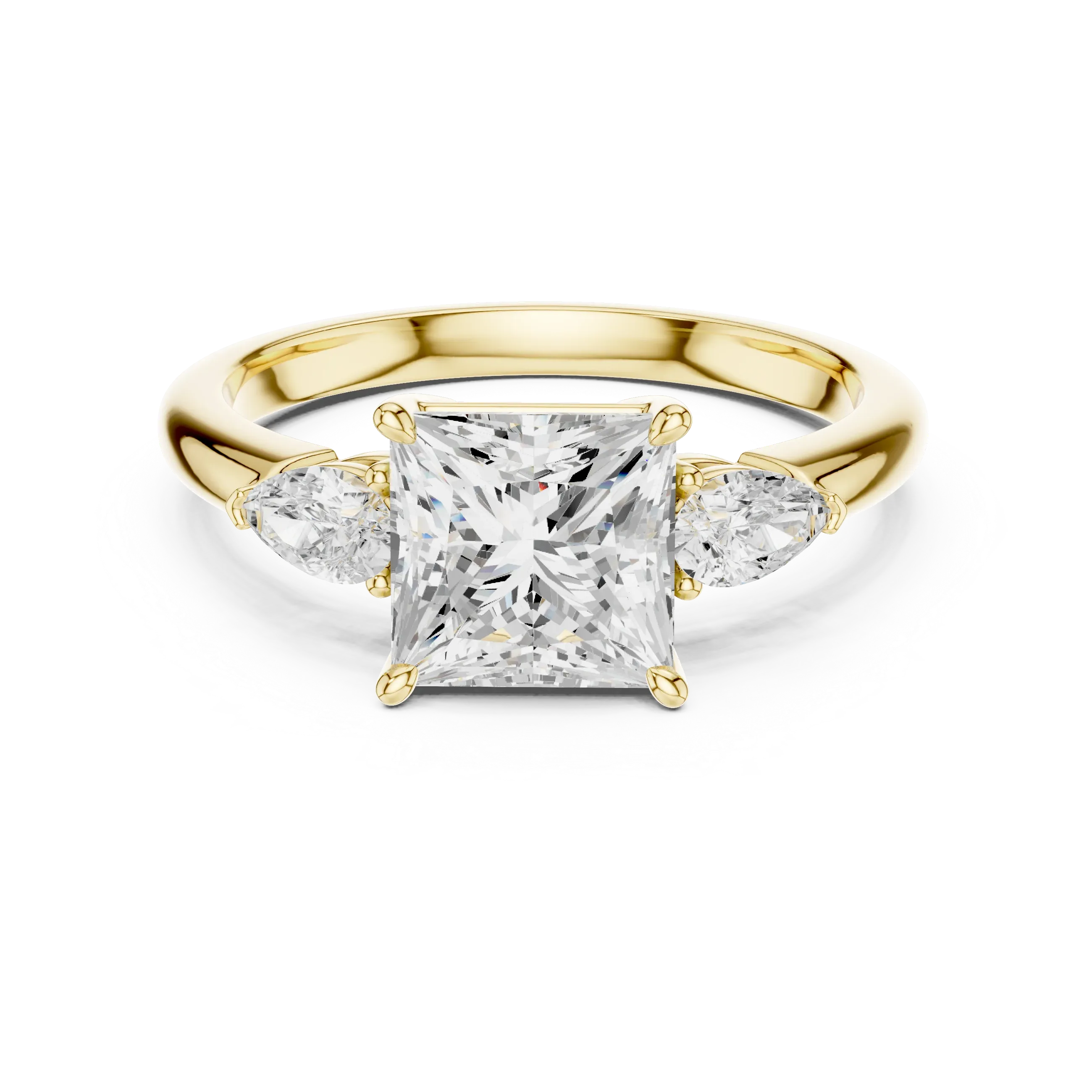 Princess Cut 2.50 CT Diamond Three Stone Wedding Ring VVS1 D Color