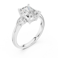 Radient Cut 2.50 CT Diamond Three Stone Wedding Ring VVS1 D Color