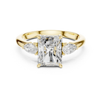 Radient Cut 2.50 CT Diamond Three Stone Wedding Ring VVS1 D Color