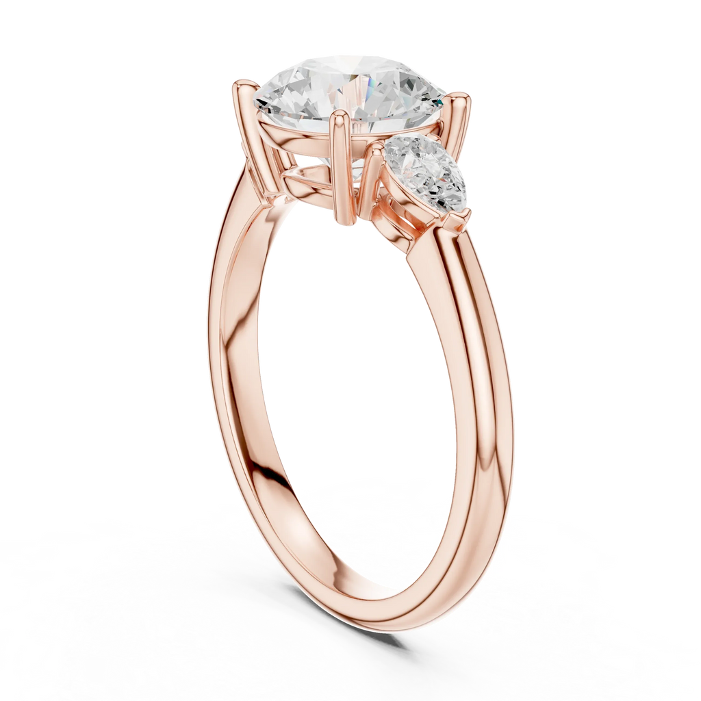 Round Cut 2.50 CT Diamond Three Stone Wedding Ring VVS1 D Color