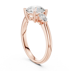 Round Cut 2.50 CT Diamond Three Stone Wedding Ring VVS1 D Color