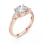 Round Cut 2.50 CT Diamond Three Stone Wedding Ring VVS1 D Color