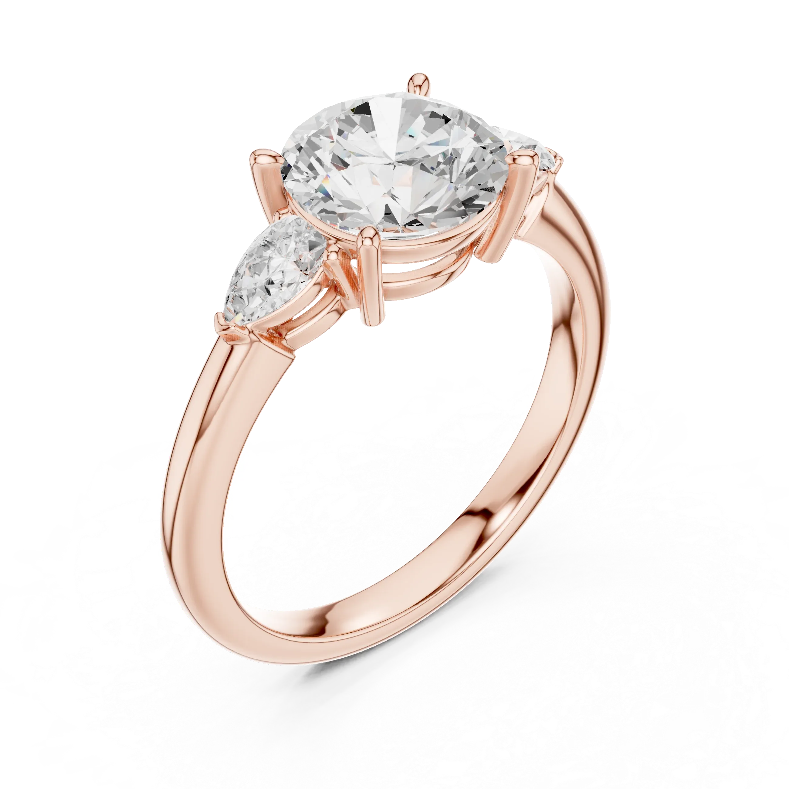 Round Cut 2.50 CT Diamond Three Stone Wedding Ring VVS1 D Color