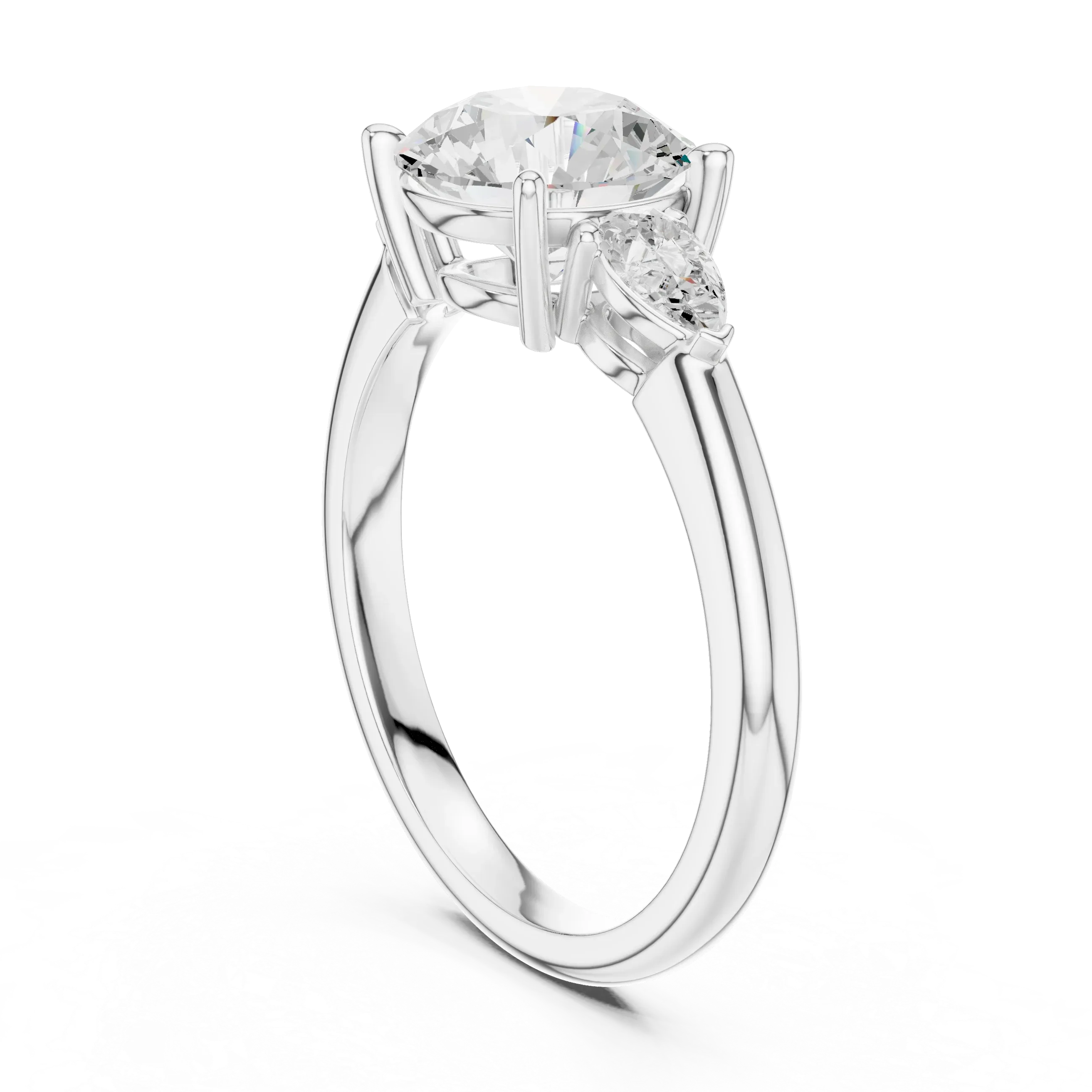 Round Cut 2.50 CT Diamond Three Stone Wedding Ring VVS1 D Color