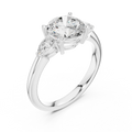 Round Cut 2.50 CT Diamond Three Stone Wedding Ring VVS1 D Color