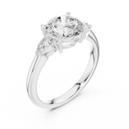 Round Cut 2.50 CT Diamond Three Stone Wedding Ring VVS1 D Color