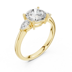 Round Cut 2.50 CT Diamond Three Stone Wedding Ring VVS1 D Color