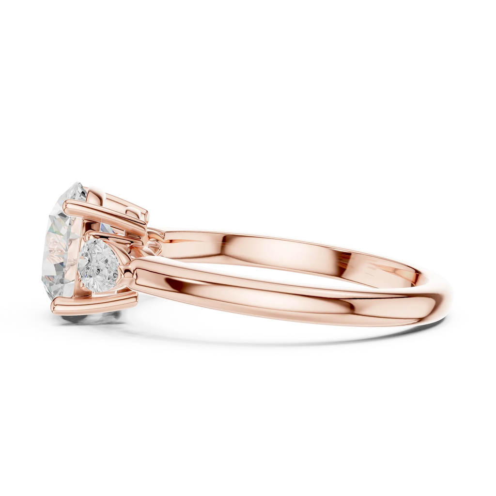 Round Cut 2.50 CT Diamond Three Stone Wedding Ring VVS1 D Color
