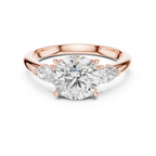 Round Cut 2.50 CT Diamond Three Stone Wedding Ring VVS1 D Color