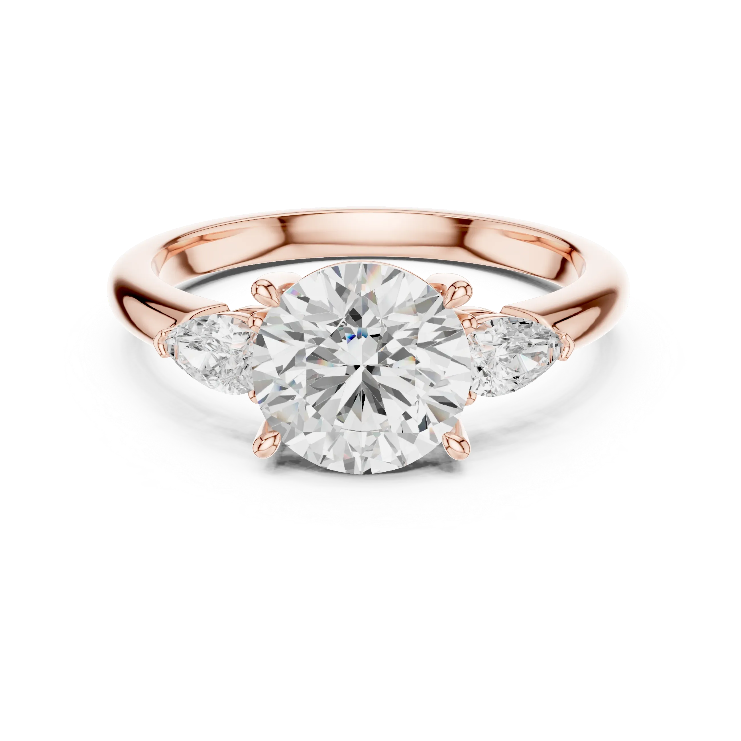 Round Cut 2.50 CT Diamond Three Stone Wedding Ring VVS1 D Color