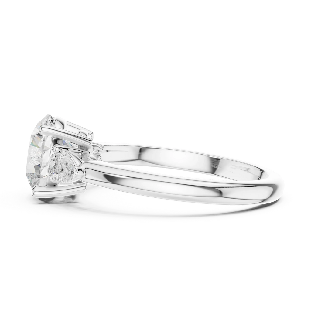 Round Cut 2.50 CT Diamond Three Stone Wedding Ring VVS1 D Color