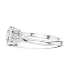 Round Cut 2.50 CT Diamond Three Stone Wedding Ring VVS1 D Color