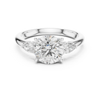 Round Cut 2.50 CT Diamond Three Stone Wedding Ring VVS1 D Color