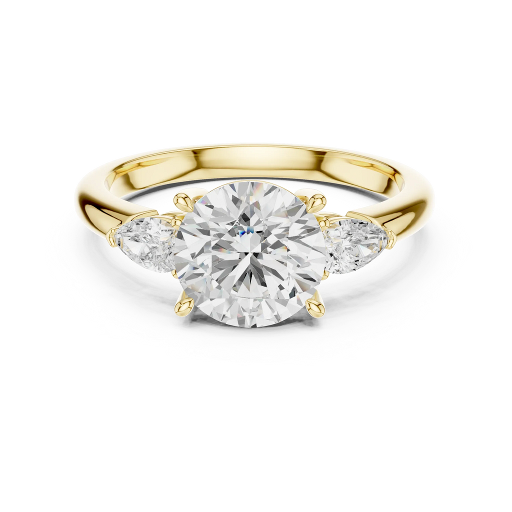 Round Cut 2.50 CT Diamond Three Stone Wedding Ring VVS1 D Color