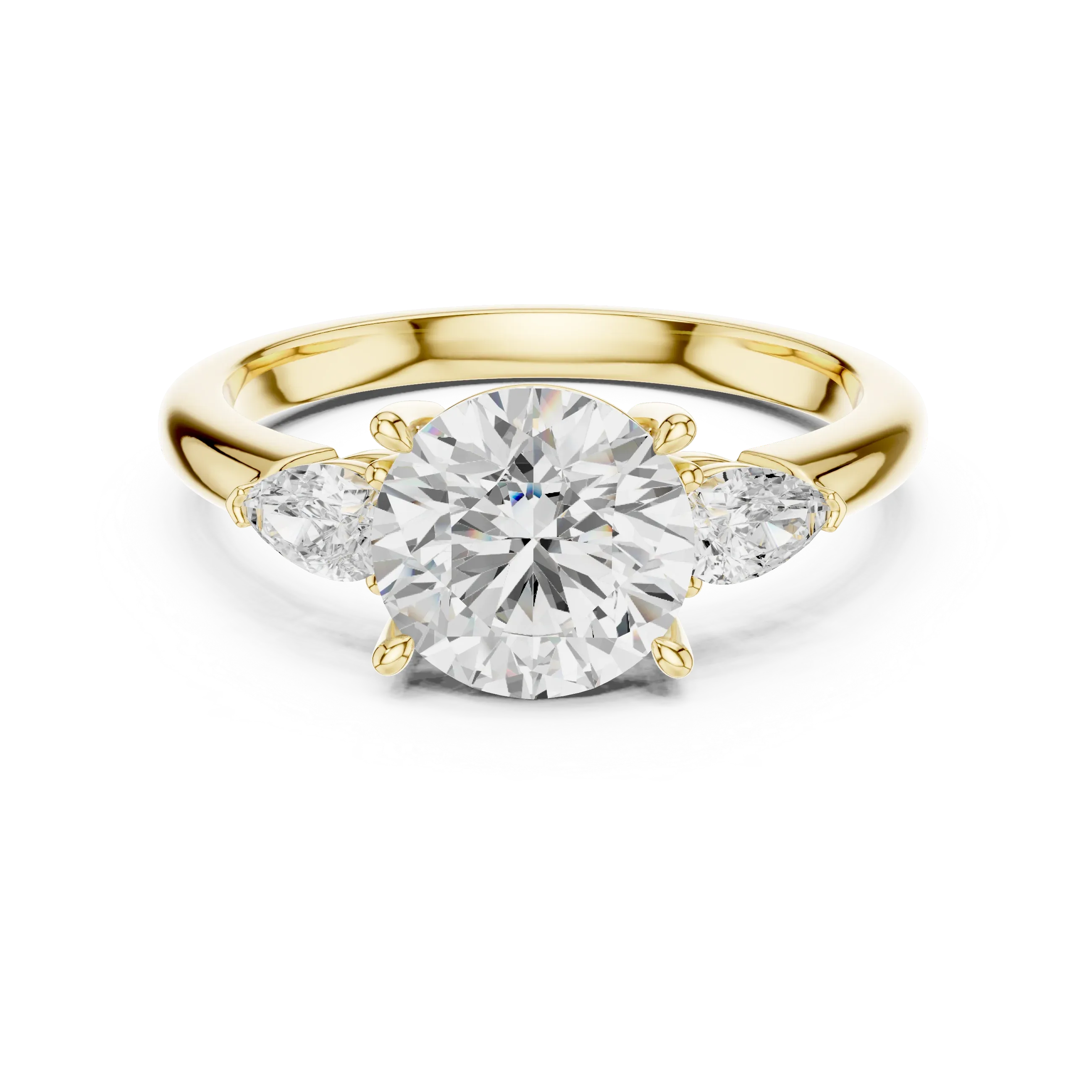 Round Cut 2.50 CT Diamond Three Stone Wedding Ring VVS1 D Color