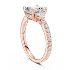 1.96 CT D Color VVS1 Asscher Cut Diamond Ring in 14K Yellow Gold