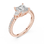 1.96 CT D Color VVS1 Asscher Cut Diamond Ring in 14K Yellow Gold