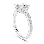 1.96 CT D Color VVS1 Asscher Cut Diamond Ring in 14K Yellow Gold