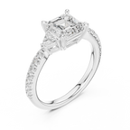 1.96 CT D Color VVS1 Asscher Cut Diamond Ring in 14K Yellow Gold