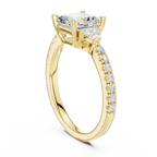 1.96 CT D Color VVS1 Asscher Cut Diamond Ring in 14K Yellow Gold