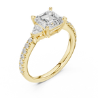 1.96 CT D Color VVS1 Asscher Cut Diamond Ring in 14K Yellow Gold