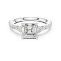 1.96 CT D Color VVS1 Asscher Cut Diamond Ring in 14K Yellow Gold
