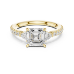1.96 CT D Color VVS1 Asscher Cut Diamond Ring in 14K Yellow Gold