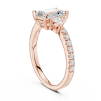 1.96 CT D Color VVS1 Emerald Cut Diamond Ring in 14K Yellow Gold