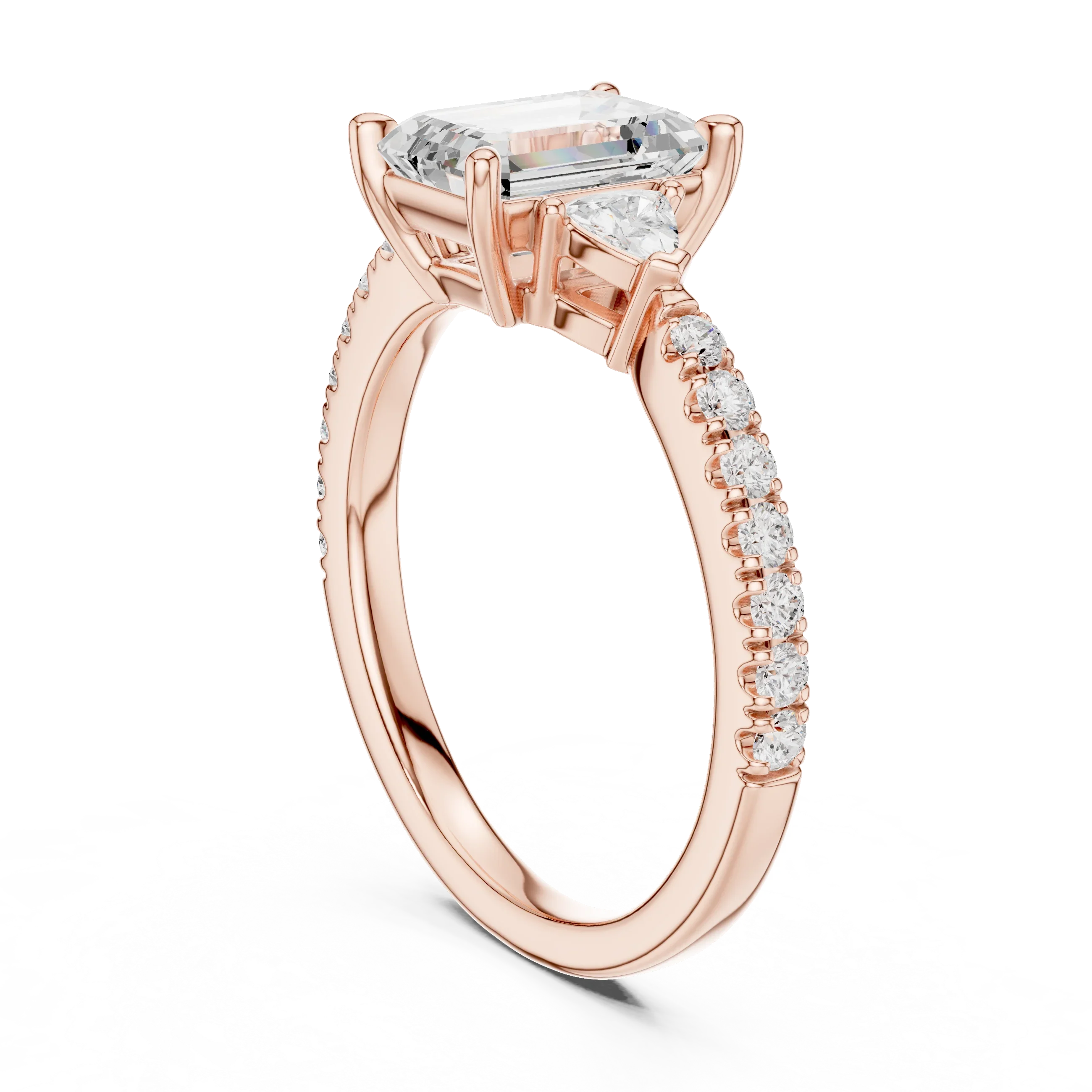 1.96 CT D Color VVS1 Emerald Cut Diamond Ring in 14K Yellow Gold