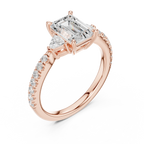 1.96 CT D Color VVS1 Emerald Cut Diamond Ring in 14K Yellow Gold