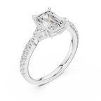 1.96 CT D Color VVS1 Emerald Cut Diamond Ring in 14K Yellow Gold