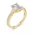 1.96 CT D Color VVS1 Emerald Cut Diamond Ring in 14K Yellow Gold