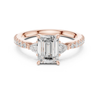 1.96 CT D Color VVS1 Emerald Cut Diamond Ring in 14K Yellow Gold