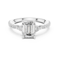 1.96 CT D Color VVS1 Emerald Cut Diamond Ring in 14K Yellow Gold