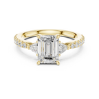 1.96 CT D Color VVS1 Emerald Cut Diamond Ring in 14K Yellow Gold