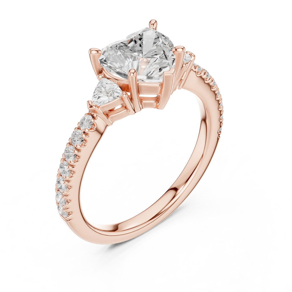 1.96 CT D Color VVS1 Heart Cut Diamond Ring in 14K Yellow Gold