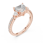1.96 CT D Color VVS1 Heart Cut Diamond Ring in 14K Yellow Gold
