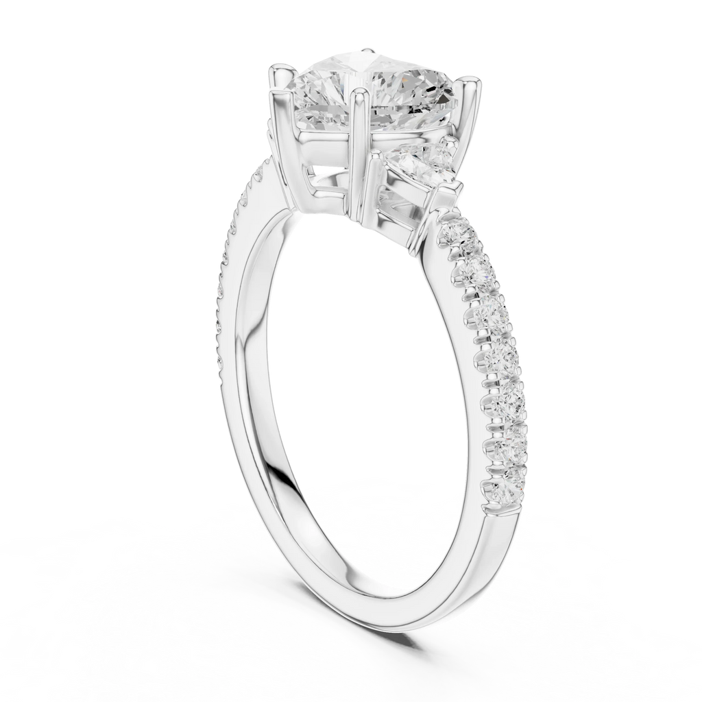 1.96 CT D Color VVS1 Heart Cut Diamond Ring in 14K Yellow Gold