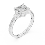 1.96 CT D Color VVS1 Heart Cut Diamond Ring in 14K Yellow Gold