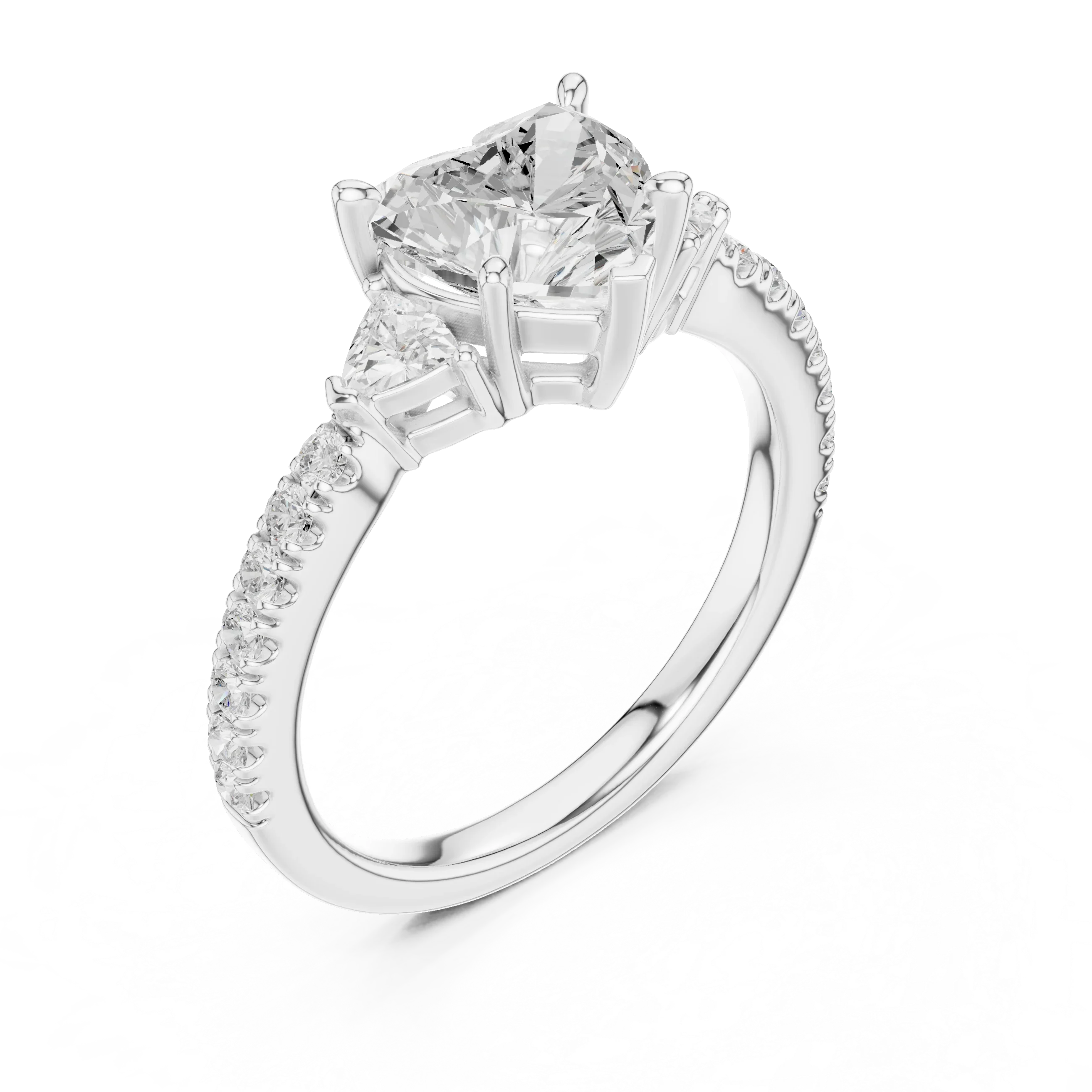 1.96 CT D Color VVS1 Heart Cut Diamond Ring in 14K Yellow Gold