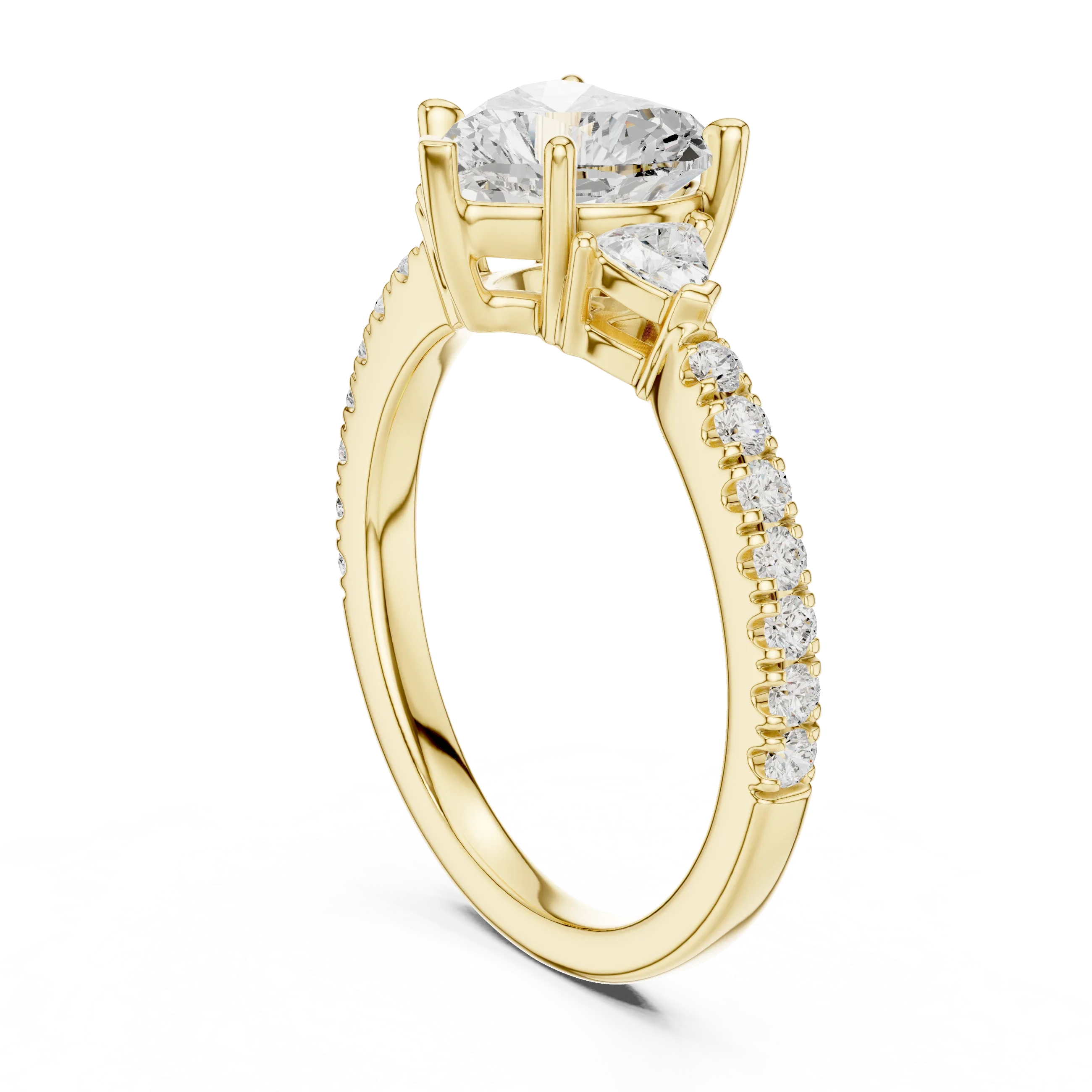 1.96 CT D Color VVS1 Heart Cut Diamond Ring in 14K Yellow Gold