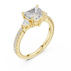 1.96 CT D Color VVS1 Heart Cut Diamond Ring in 14K Yellow Gold