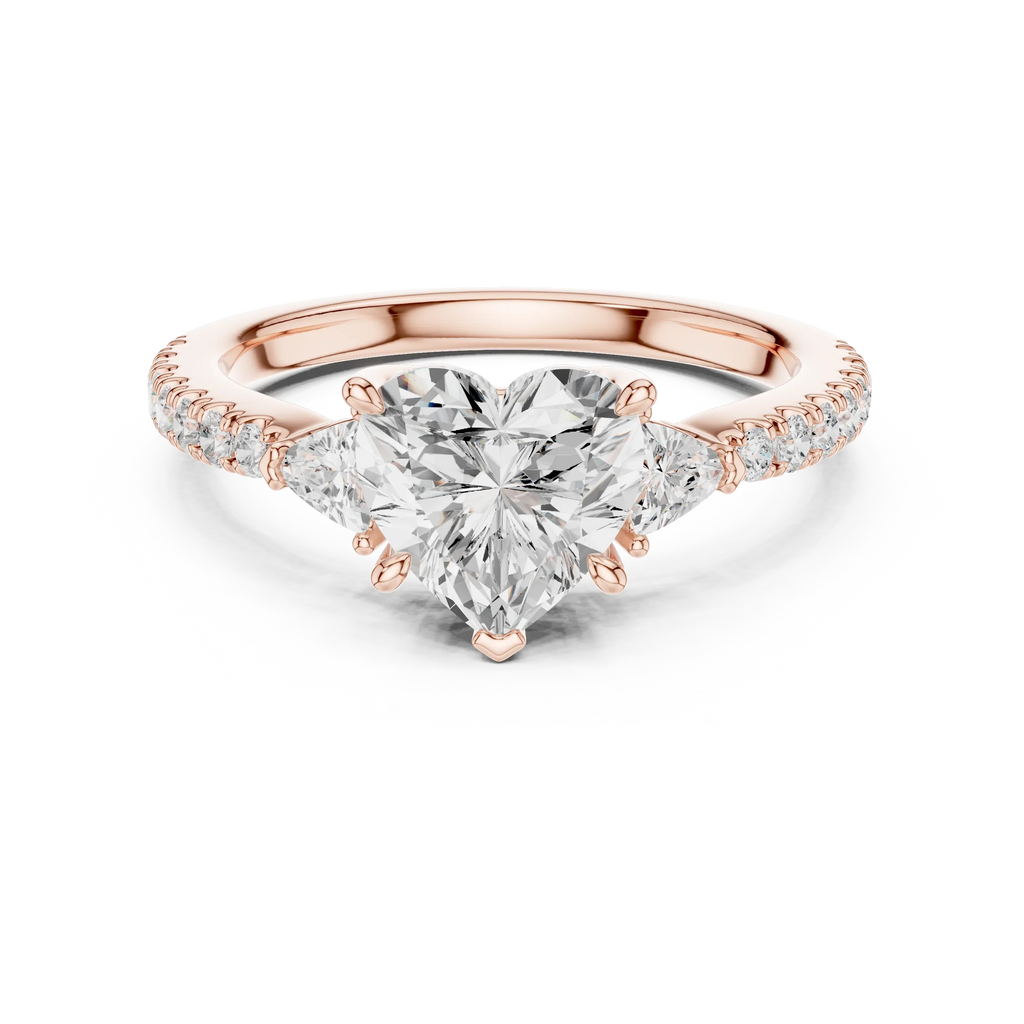 1.96 CT D Color VVS1 Heart Cut Diamond Ring in 14K Yellow Gold