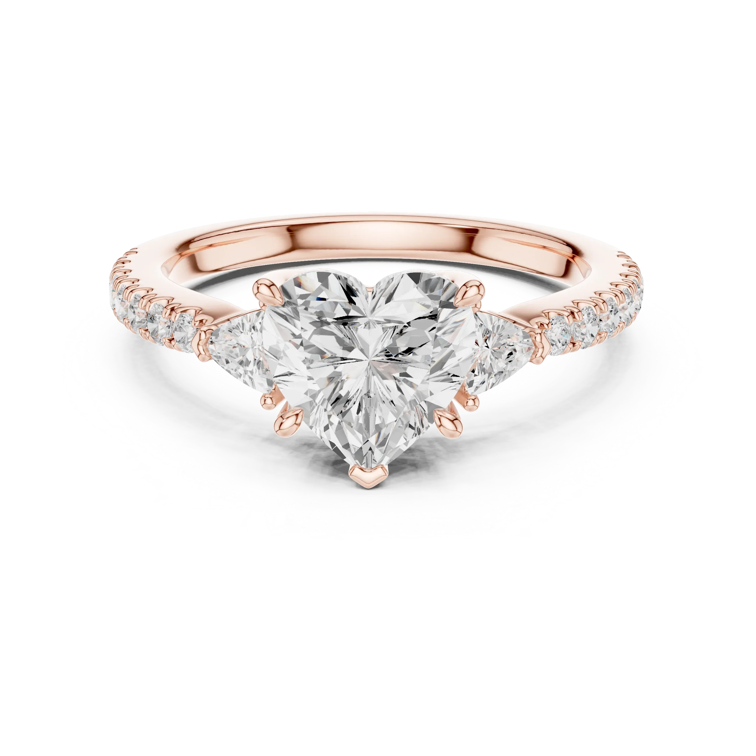 1.96 CT D Color VVS1 Heart Cut Diamond Ring in 14K Yellow Gold