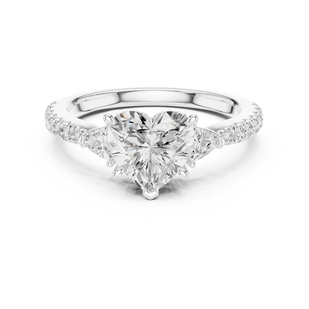 1.96 CT D Color VVS1 Heart Cut Diamond Ring in 14K Yellow Gold