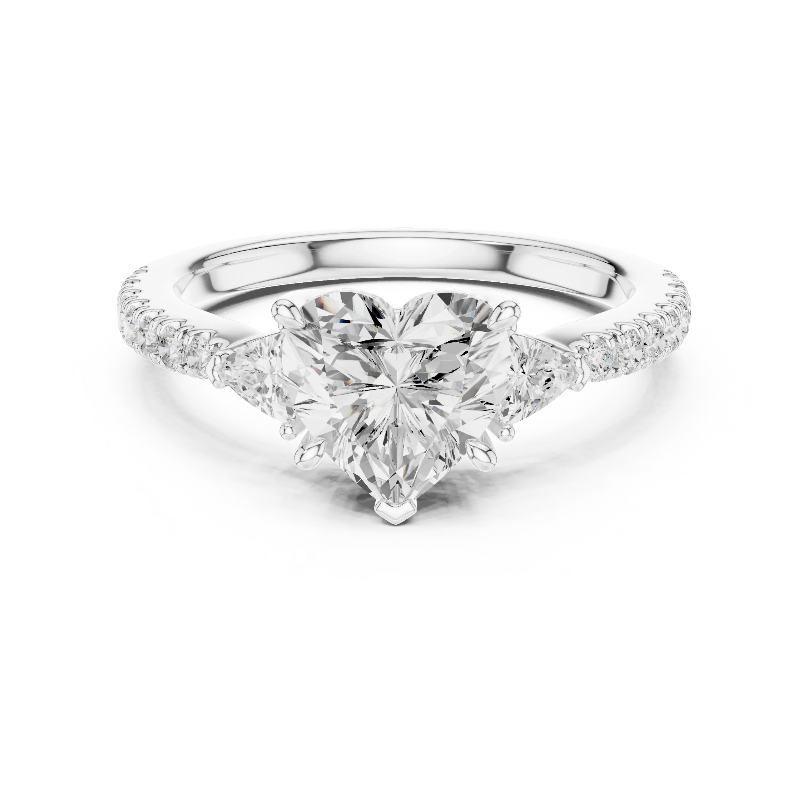 1.96 CT D Color VVS1 Heart Cut Diamond Ring in 14K Yellow Gold