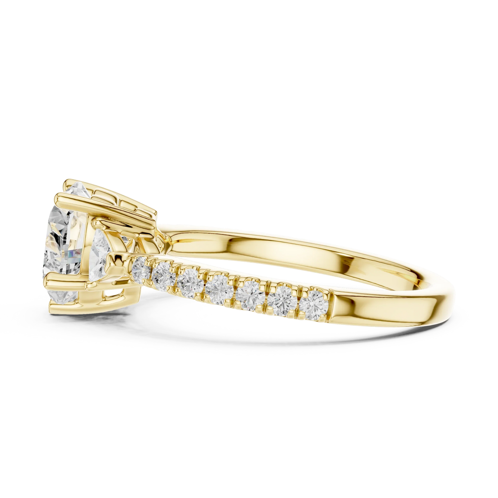 1.96 CT D Color VVS1 Heart Cut Diamond Ring in 14K Yellow Gold