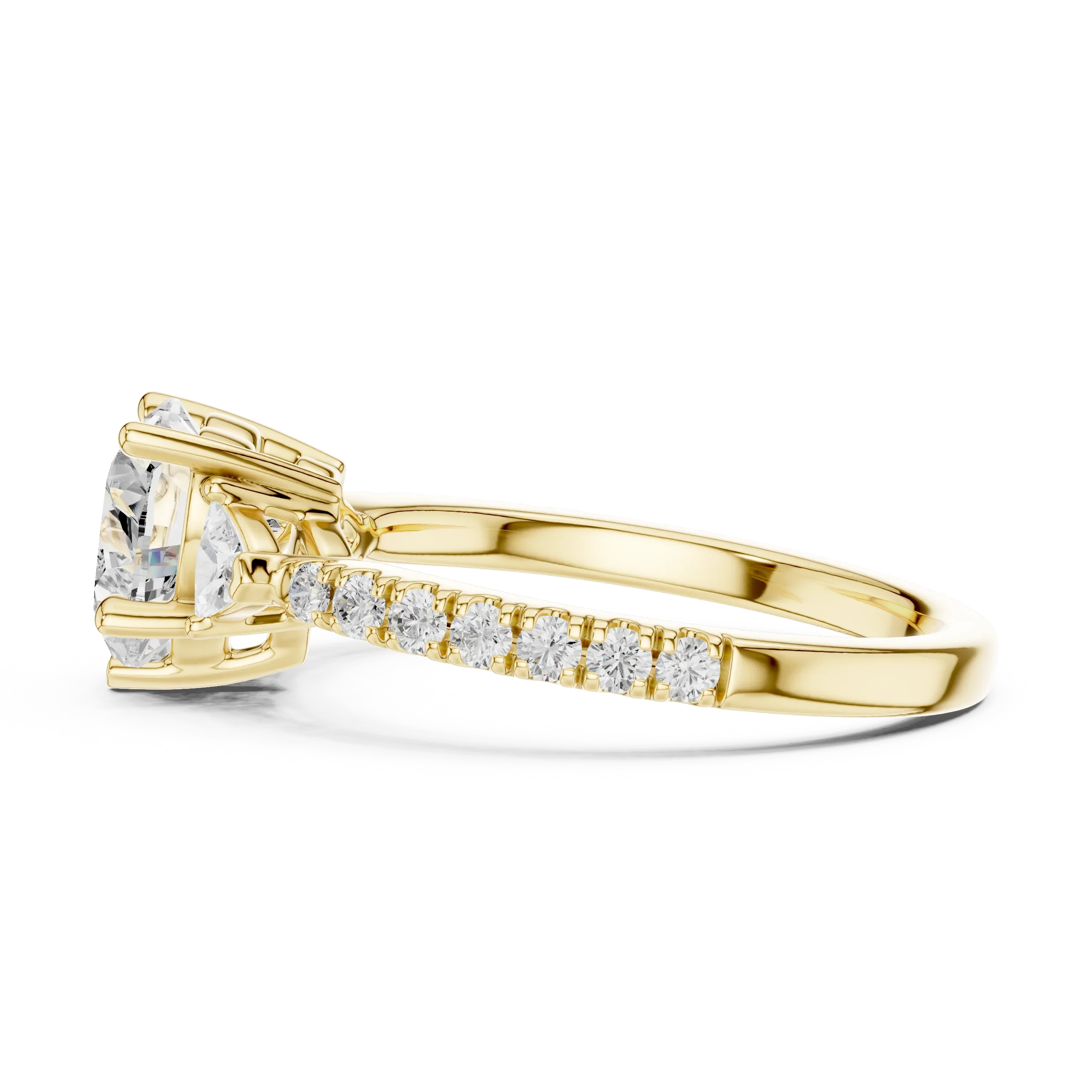 1.96 CT D Color VVS1 Heart Cut Diamond Ring in 14K Yellow Gold