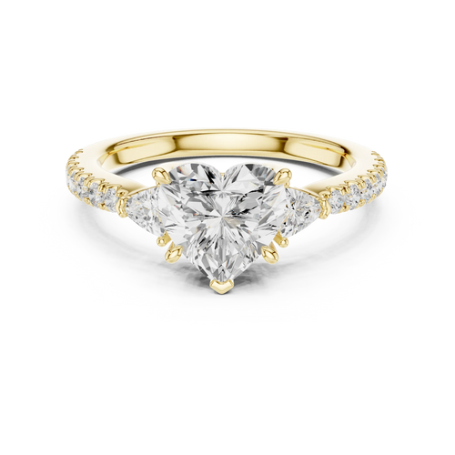 1.96 CT D Color VVS1 Heart Cut Diamond Ring in 14K Yellow Gold