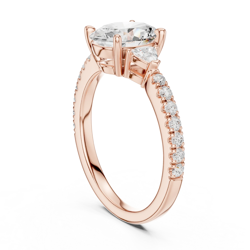 1.96 CT D Color VVS1 Oval Cut Diamond Ring in 14K Yellow Gold